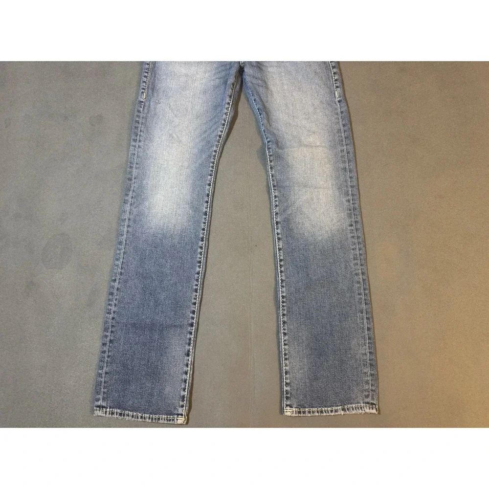 True Religion Jeans Mens 31x32 Light Wash Ricky Relaxed Straight Flap Big Tag